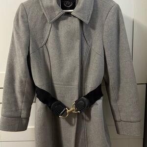 RW&CO. Gray Pea Coat with Black Accents